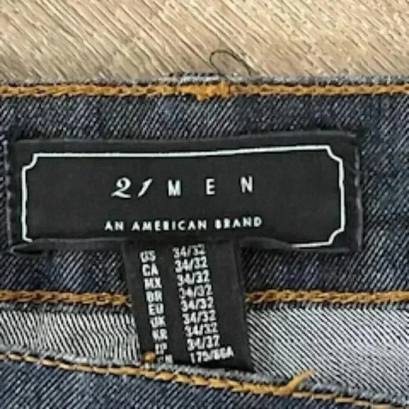 21‎ Men Blue Denim Straight Leg Jeans Mens Sz 34 - Picture 8 of 9